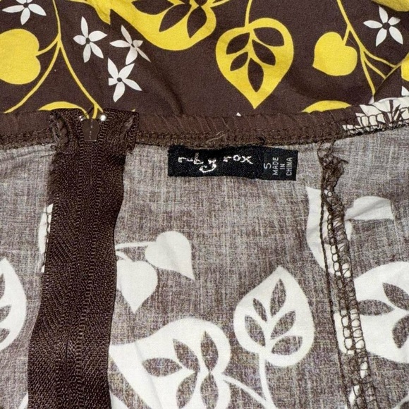 Vintage Ruby Rox Floral Halter Dress in Brown and Yellow - Small - Picture 4 of 6